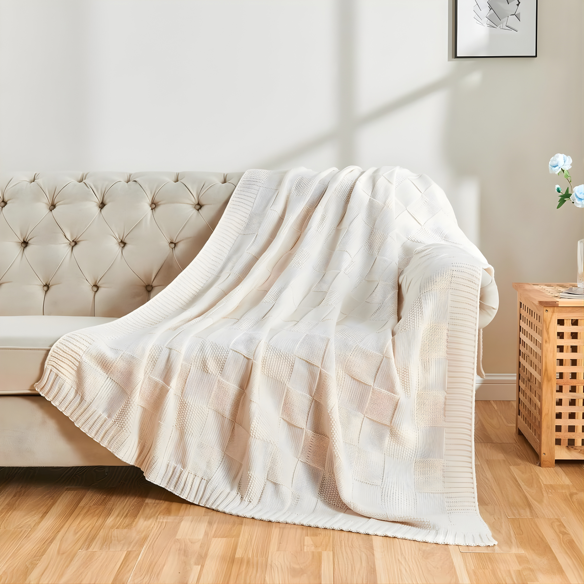 Checkered Soft Throw Blanket