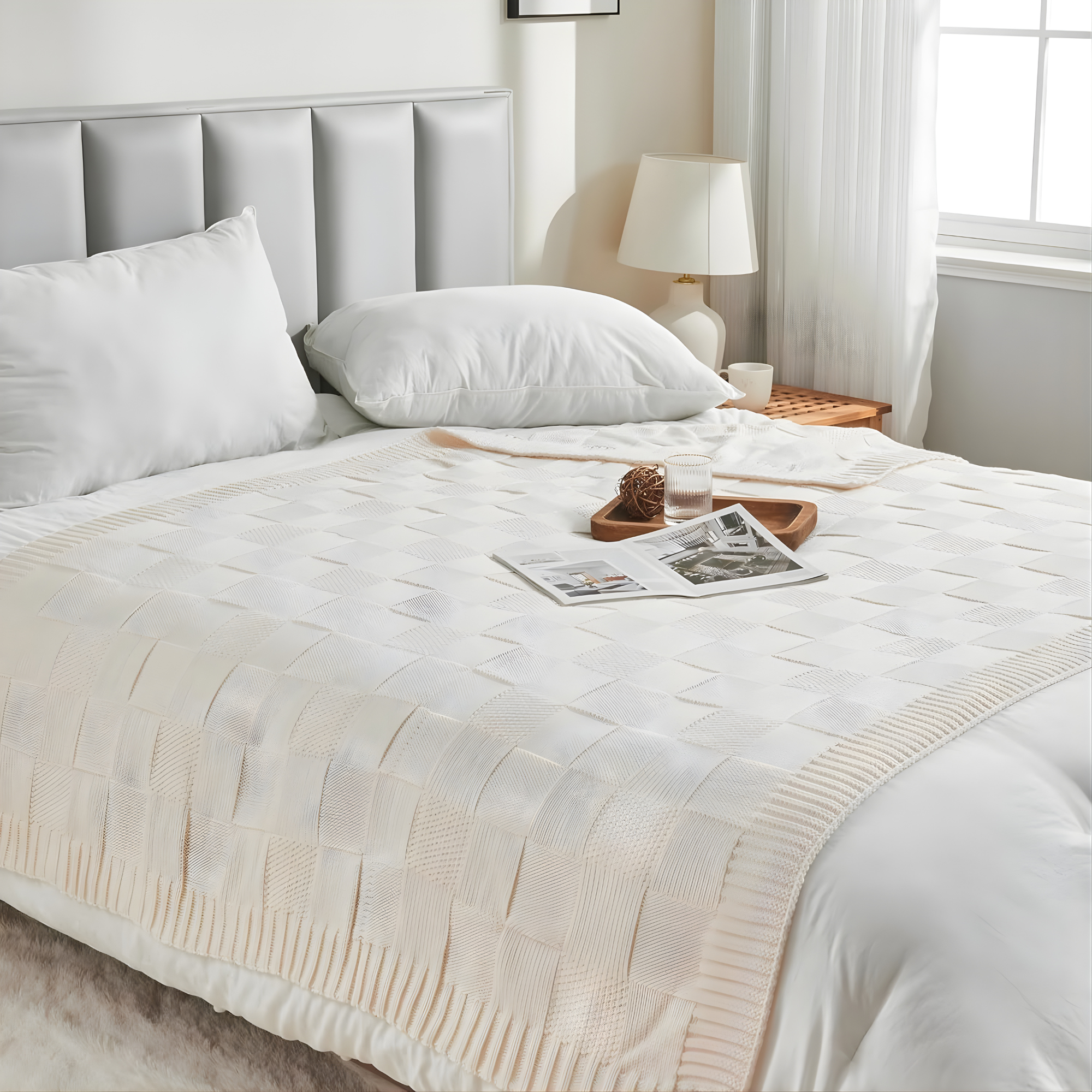 Checkered Soft Throw Blanket