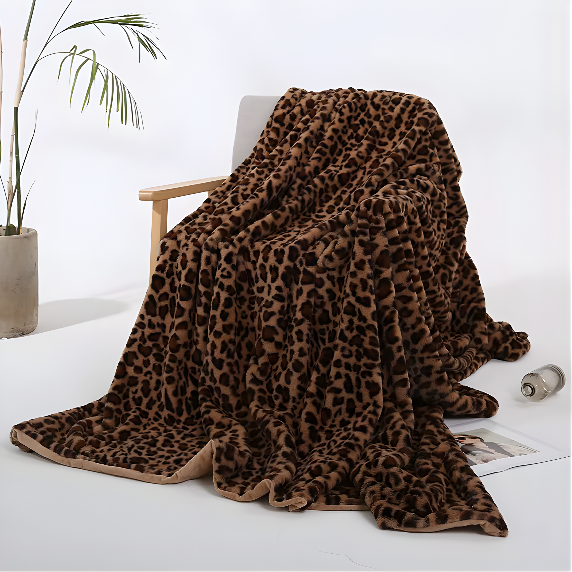 Leopard Print Faux Blanket