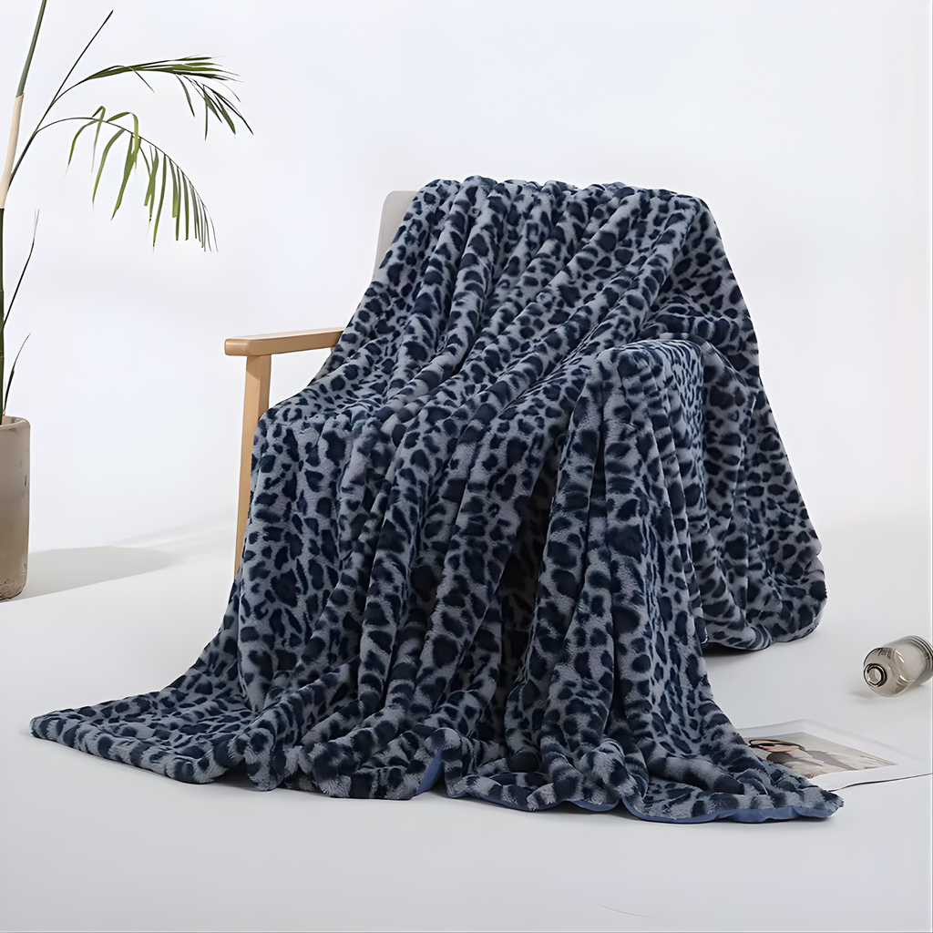 Leopard Print Faux Blanket